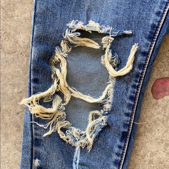 UNIF peach pit skinnies ripped jeans 24 XS denim - Picture 2 of 5